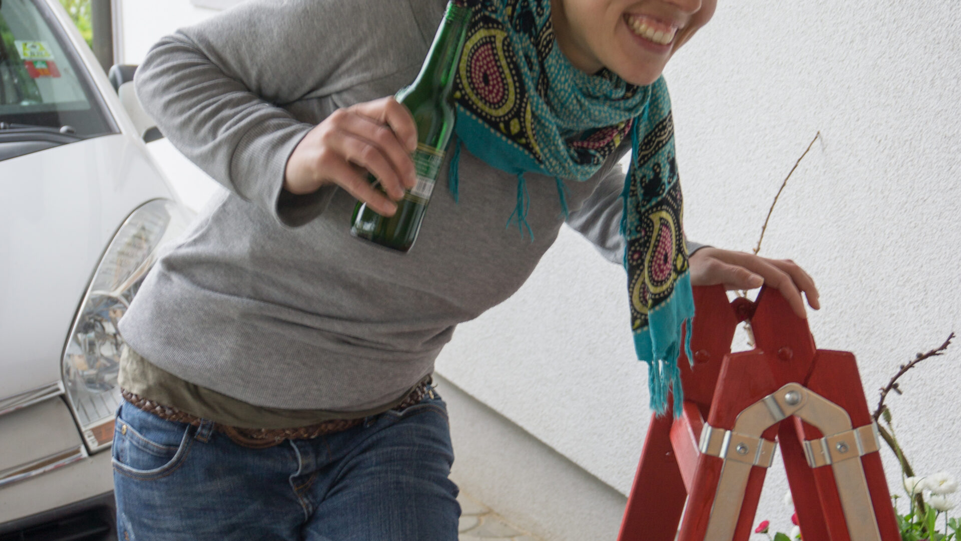 Pezi, Leiter und Bier